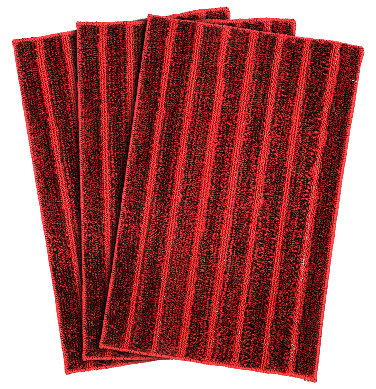 Kuber Industries Lining Design Soft, lightweigth Velvet Doormat/ Floor Mat (Maroon)