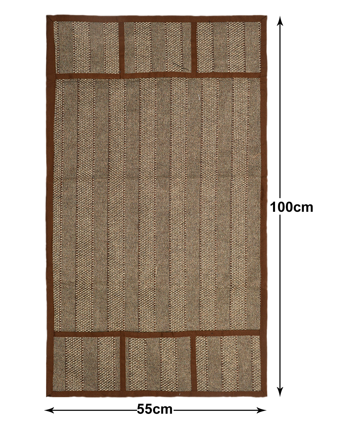 Kuber Industries Lining Print Jute Fridge Top Cover With 6 Utility Side Pockets (Golden)