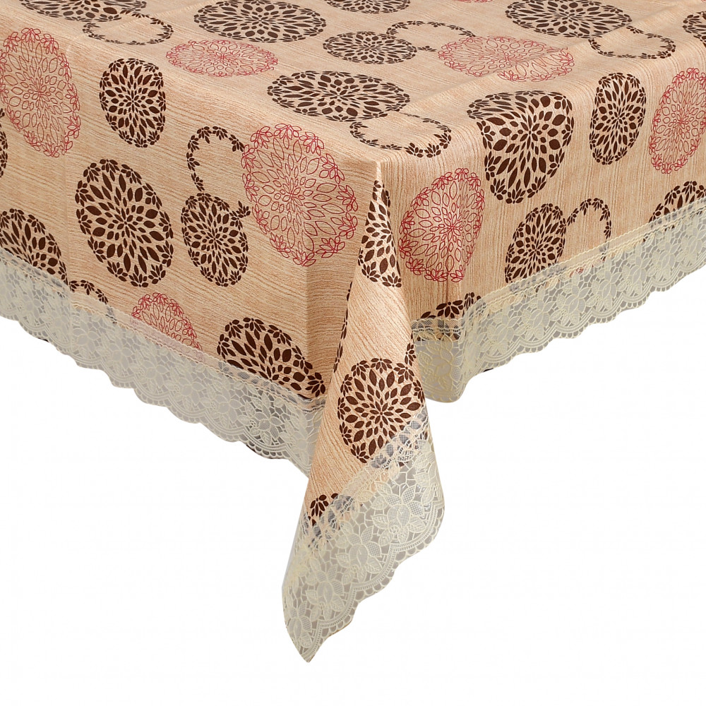 Kuber Industries Lining Print PVC 4 Seater Center Table Cover 40&quot;x60&quot; (Pink)