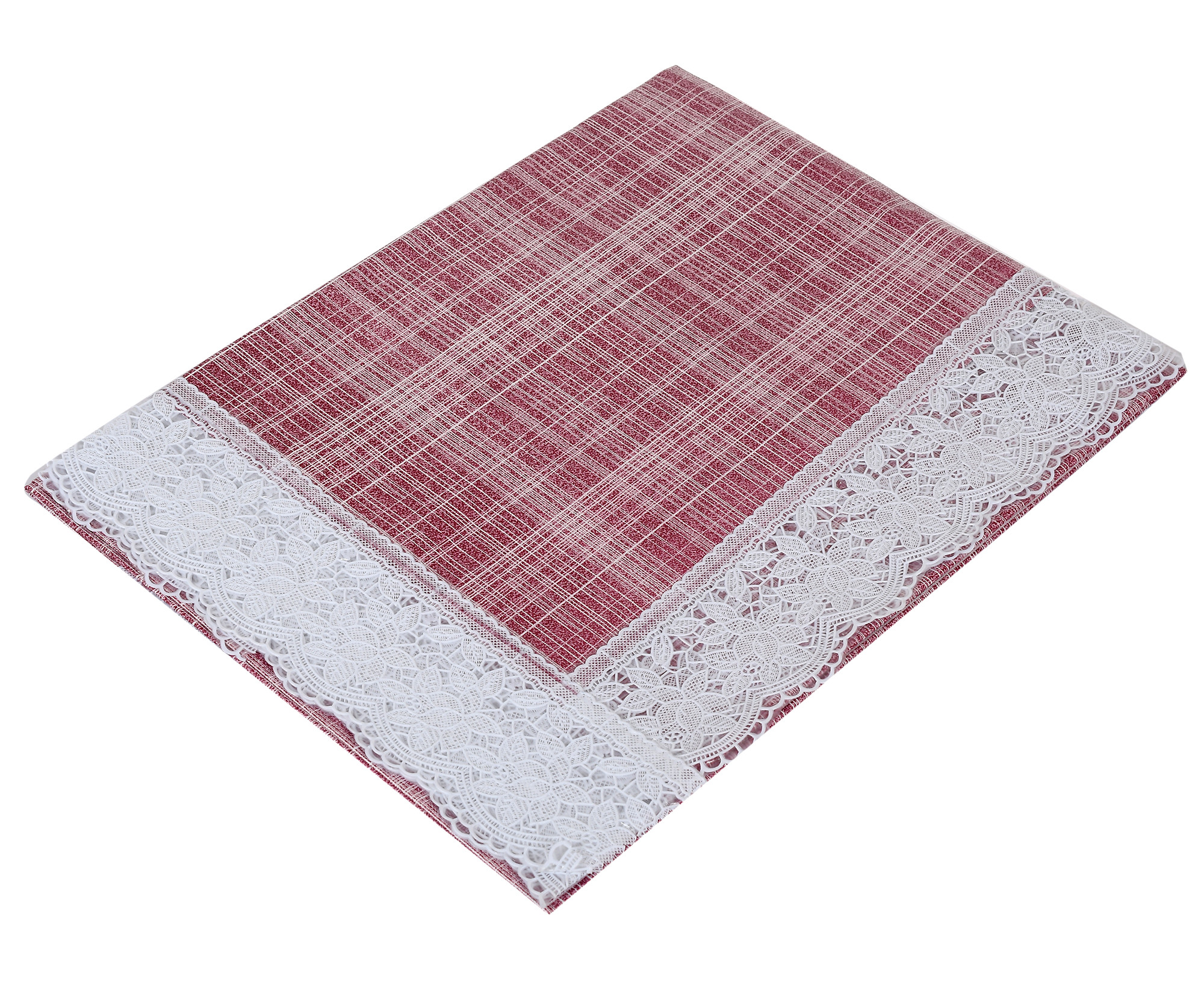Kuber Industries Lining Print PVC 6 Seater Dining Table Cover 60x 90 Pink