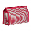Kuber Industries Lining Print PVC Toiletry Bag For Home &amp; Travelling With 3 Main Zipper (PInk) 54KM4352