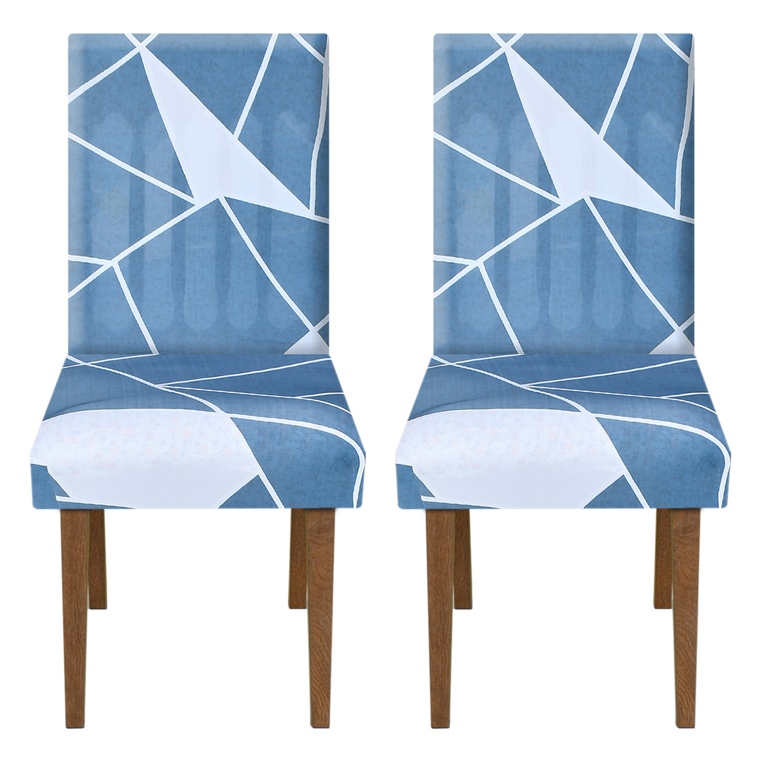 Kuber Industries Lining Printed Elastic Stretchable Polyster Chair Cover For Home, Office, Hotels, Wedding Banquet (Blue)