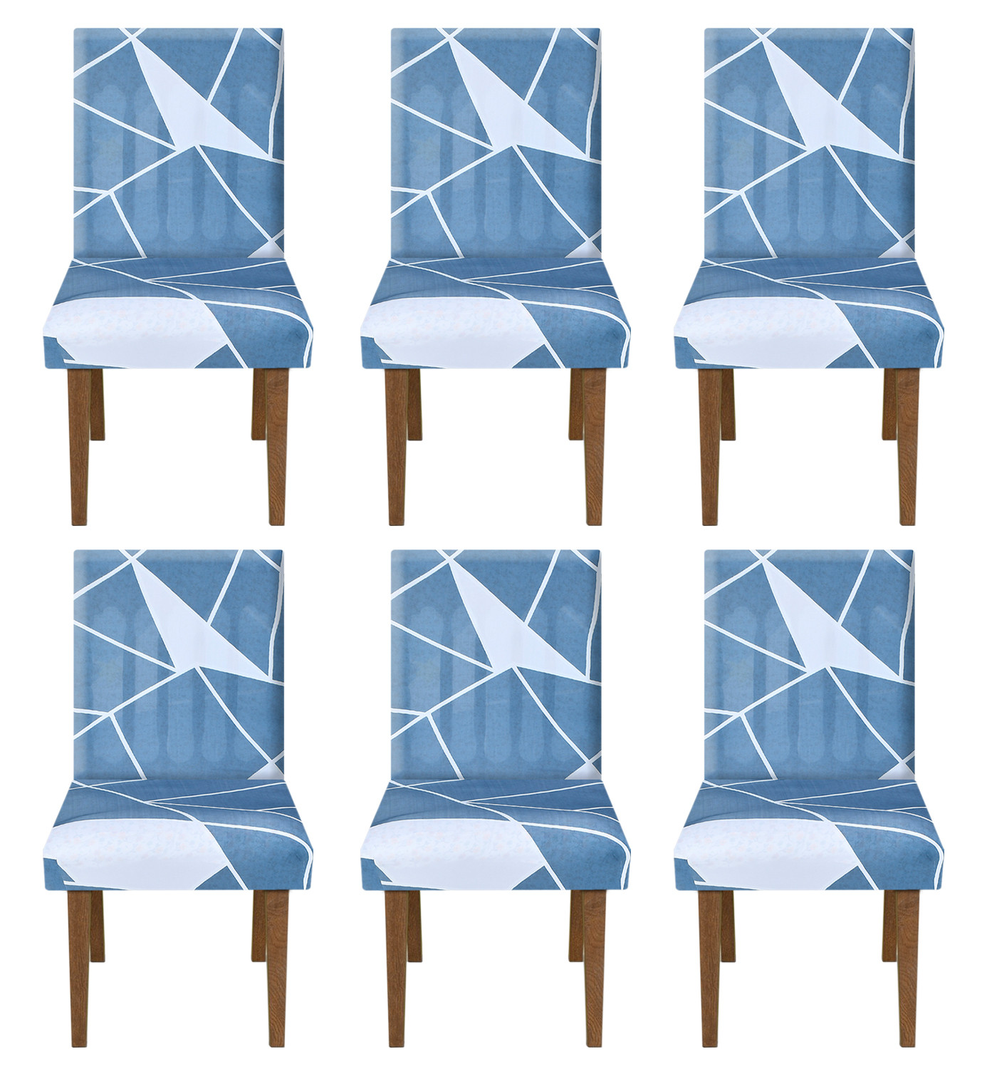 Kuber Industries Lining Printed Elastic Stretchable Polyster Chair Cover For Home, Office, Hotels, Wedding Banquet (Blue)