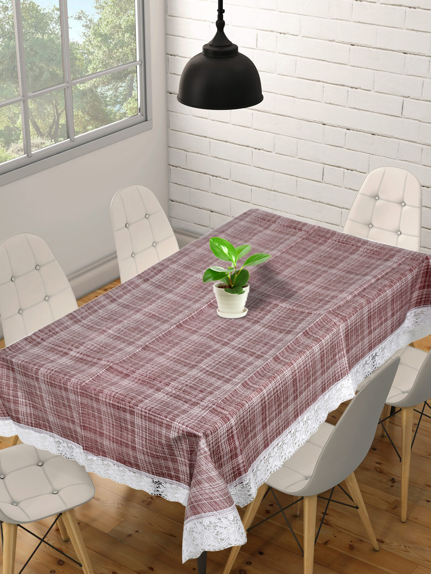 Kuber Industries Lining Printed PVC 6 Seater Dinning Table Cover 60