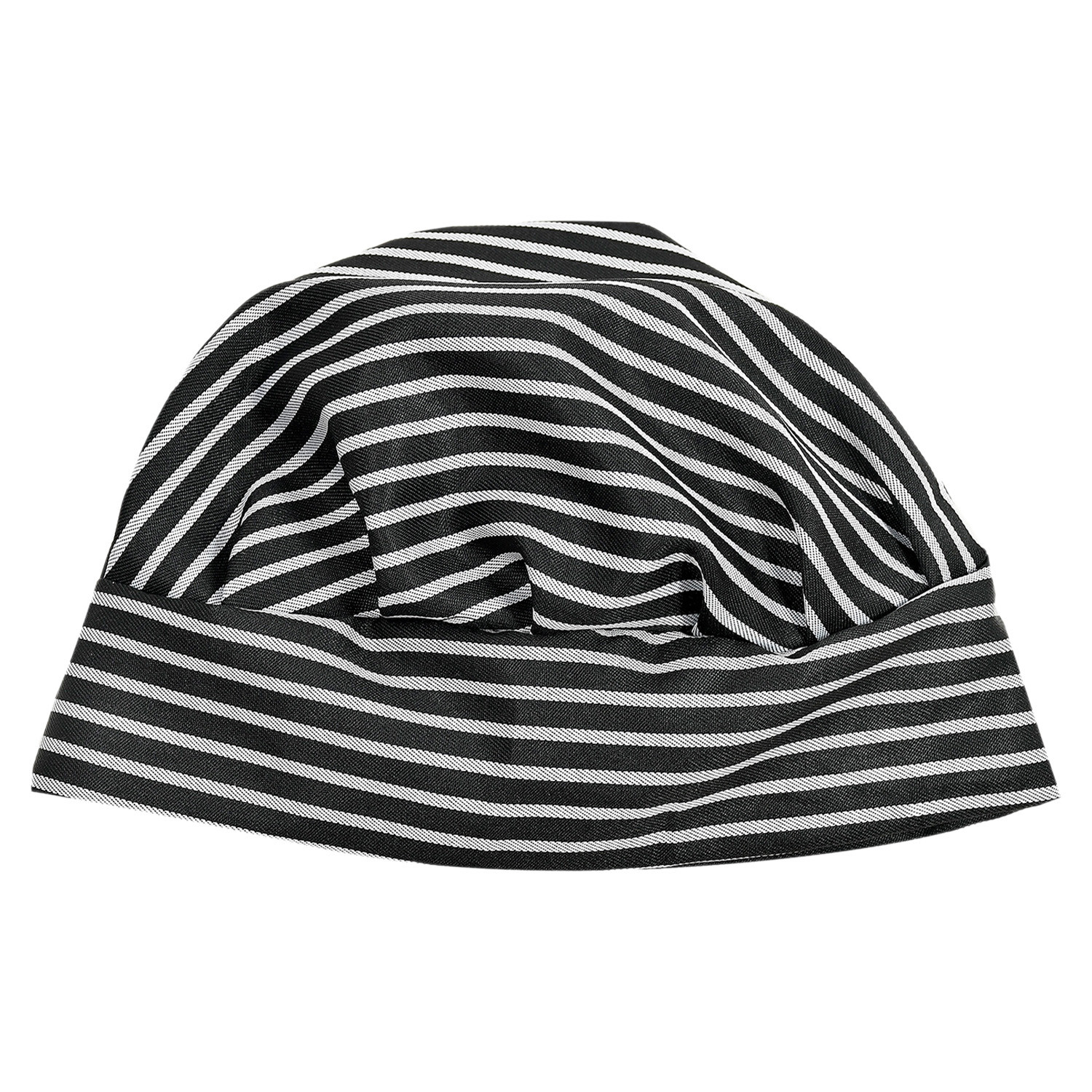 Kuber Industries Linning Design Cotton Cooking Chef Cap (Black)