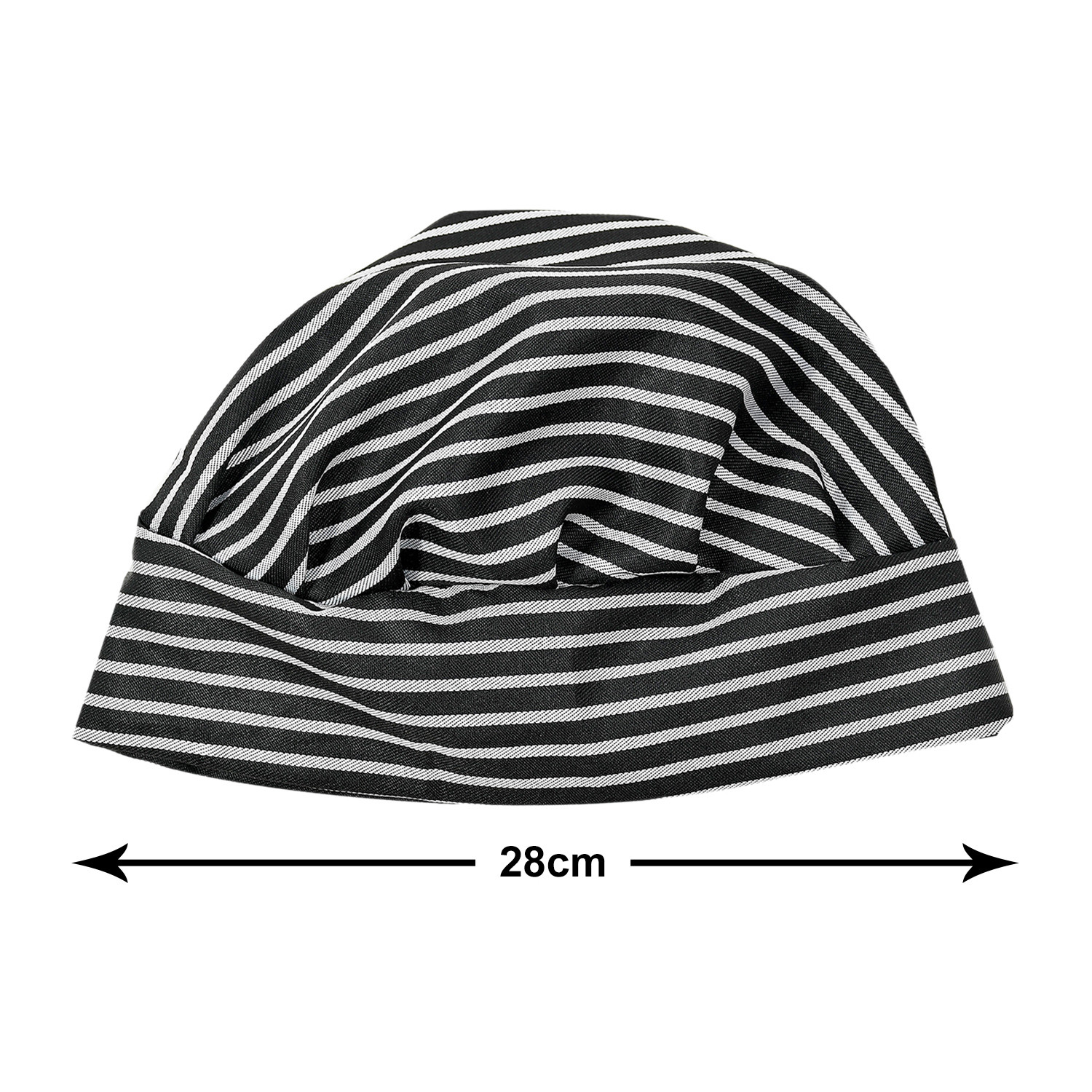 Kuber Industries Linning Design Cotton Cooking Chef Cap (Black)