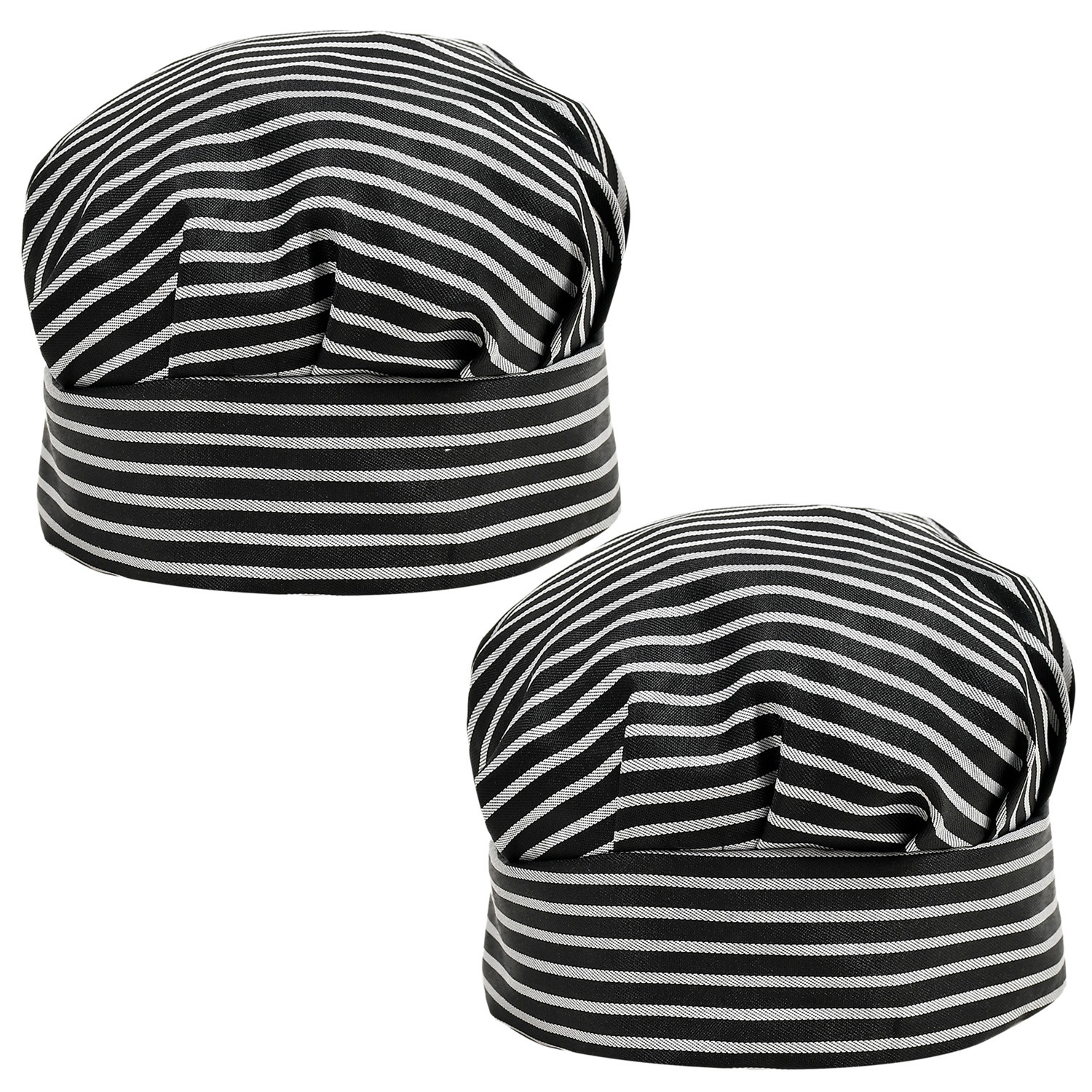 Kuber Industries Linning Design Cotton Cooking Chef Cap (Black)