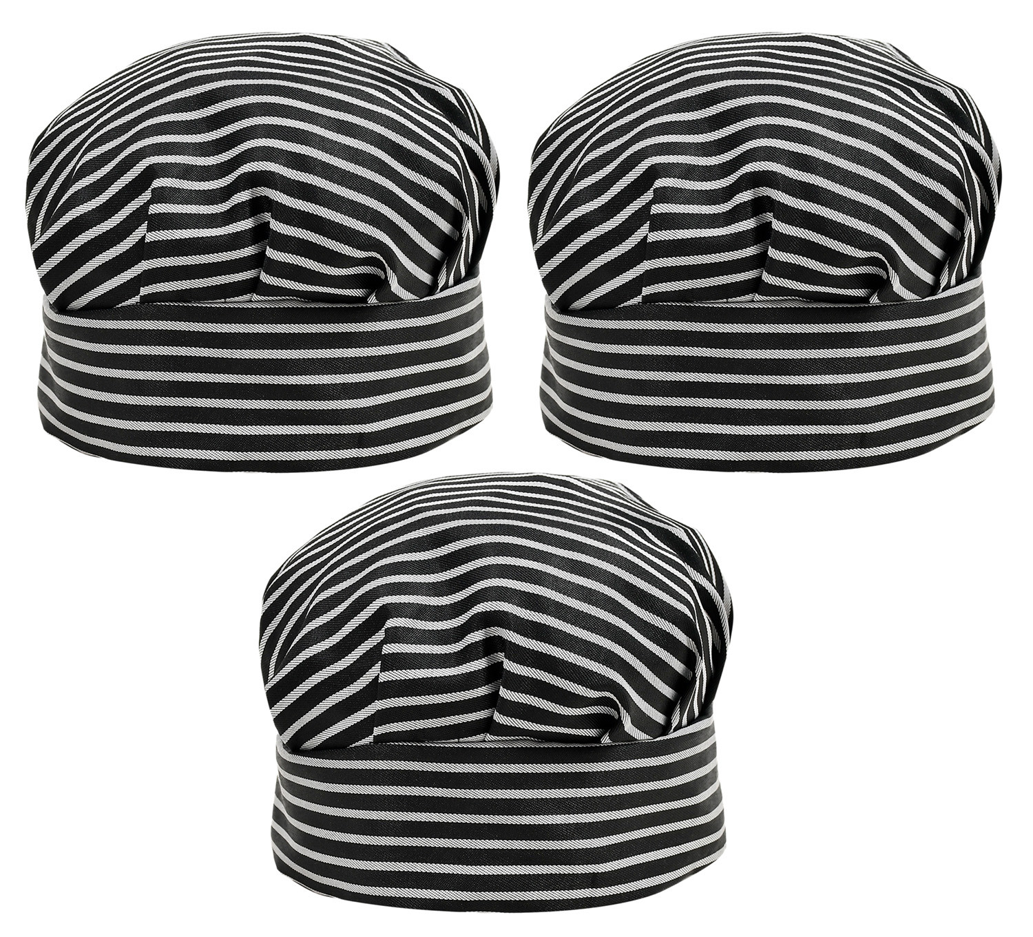 Kuber Industries Linning Design Cotton Cooking Chef Cap (Black)