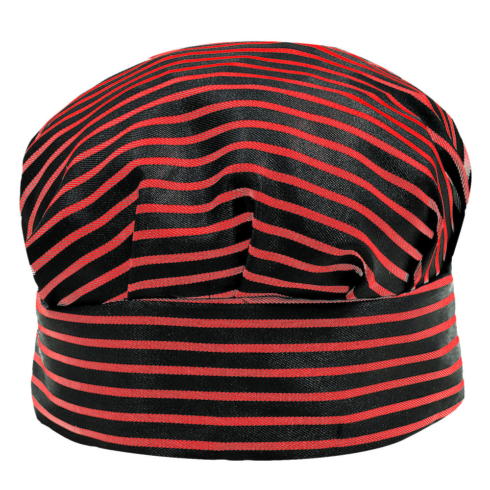Kuber Industries Linning Design Cotton Cooking Chef Cap (Black &amp; Maroon)