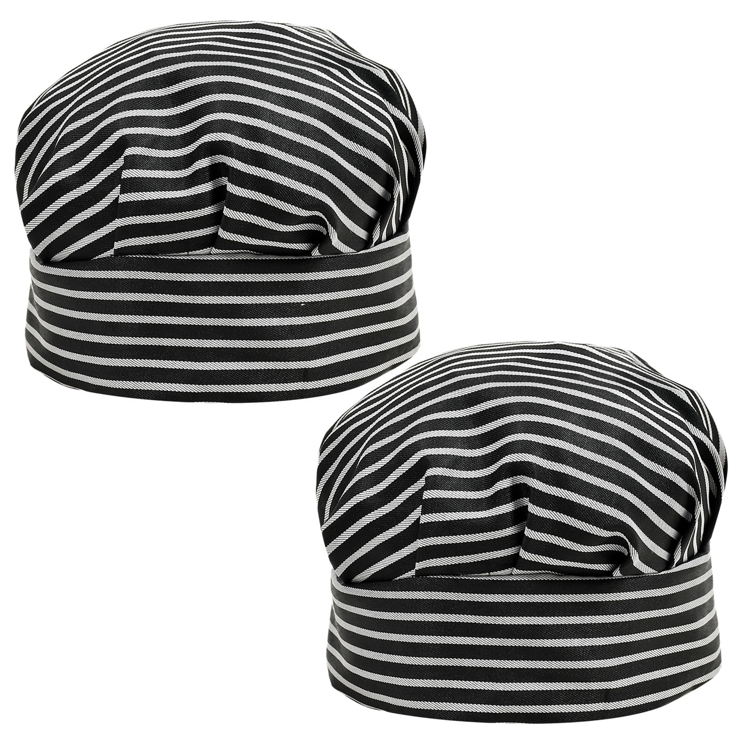 Kuber Industries Linning Design Cotton Cooking Chef Cap (Black & White)