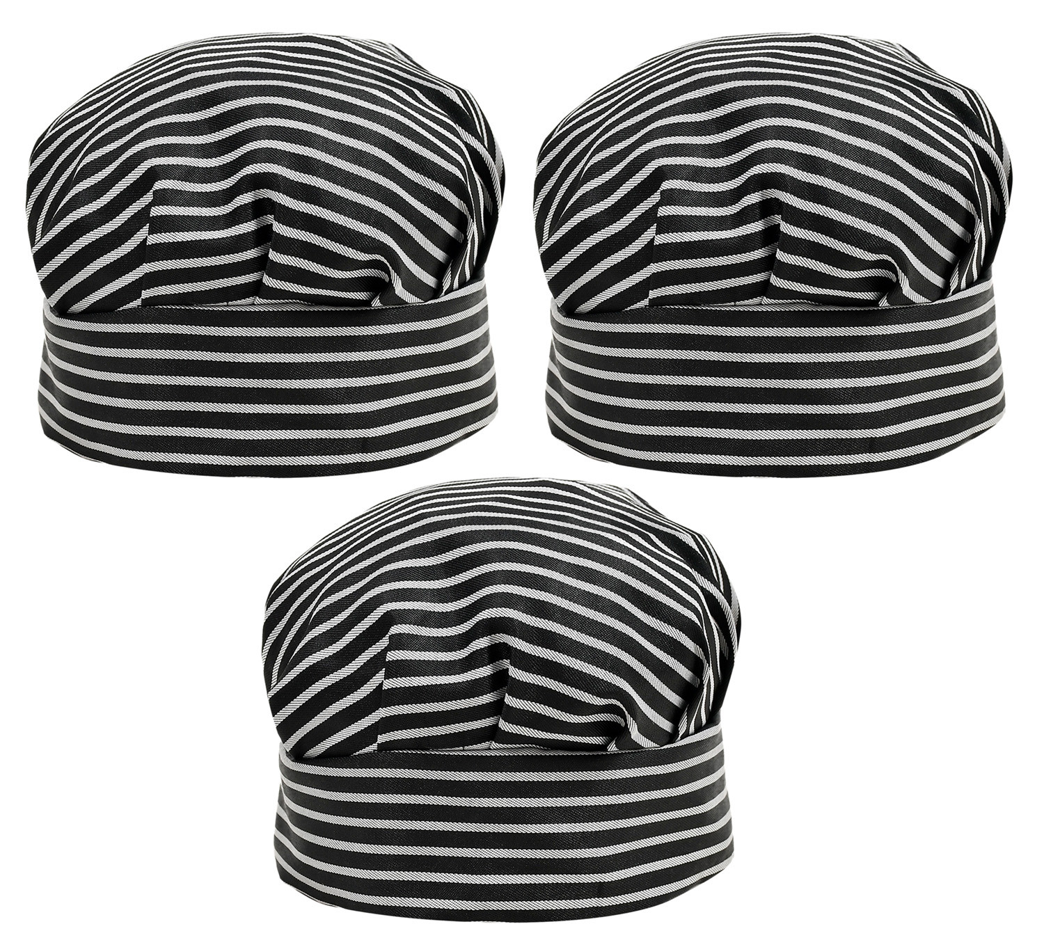 Kuber Industries Linning Design Cotton Cooking Chef Cap (Black & White)
