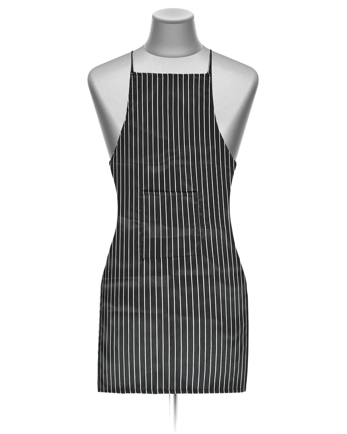 Kuber Industries Linning Printed Apron with 1 Front Pocket (Black)