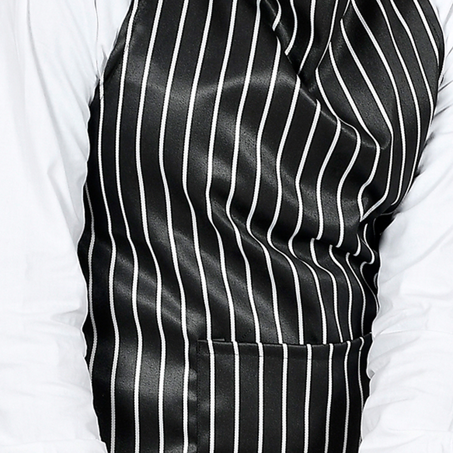 Kuber Industries Linning Printed Apron with 1 Front Pocket (Black)