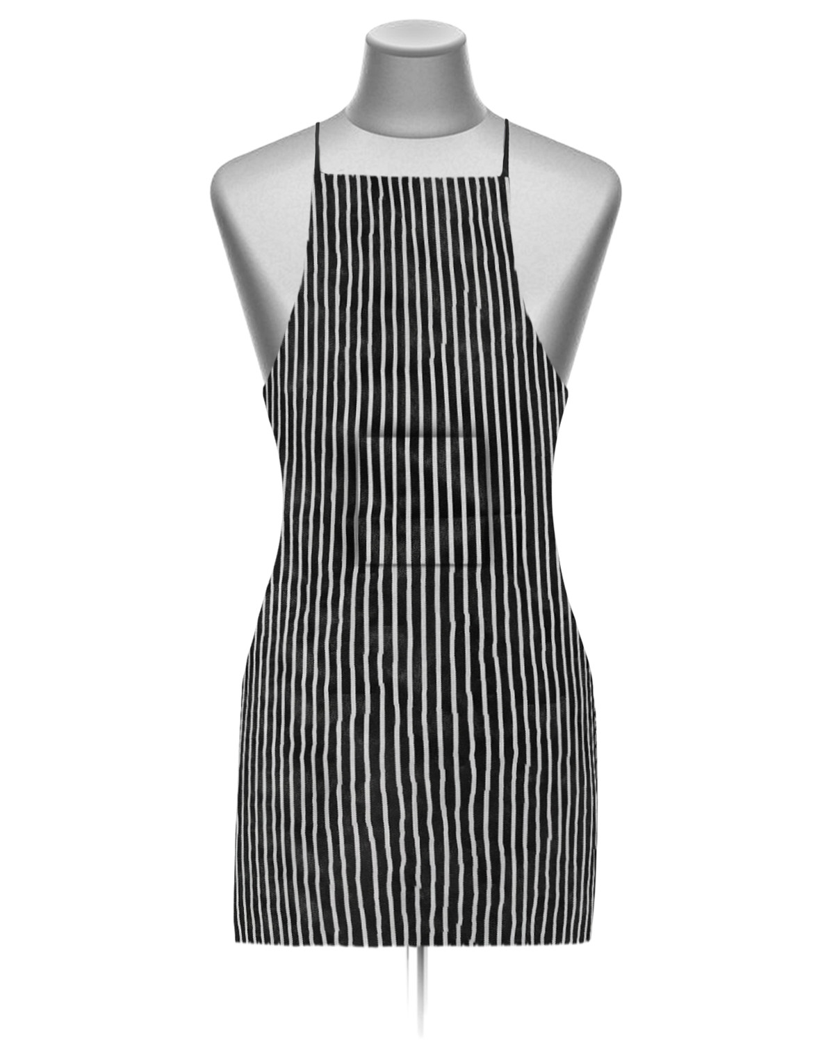 Kuber Industries Linning Printed Apron with 1 Front Pocket (Black & White)
