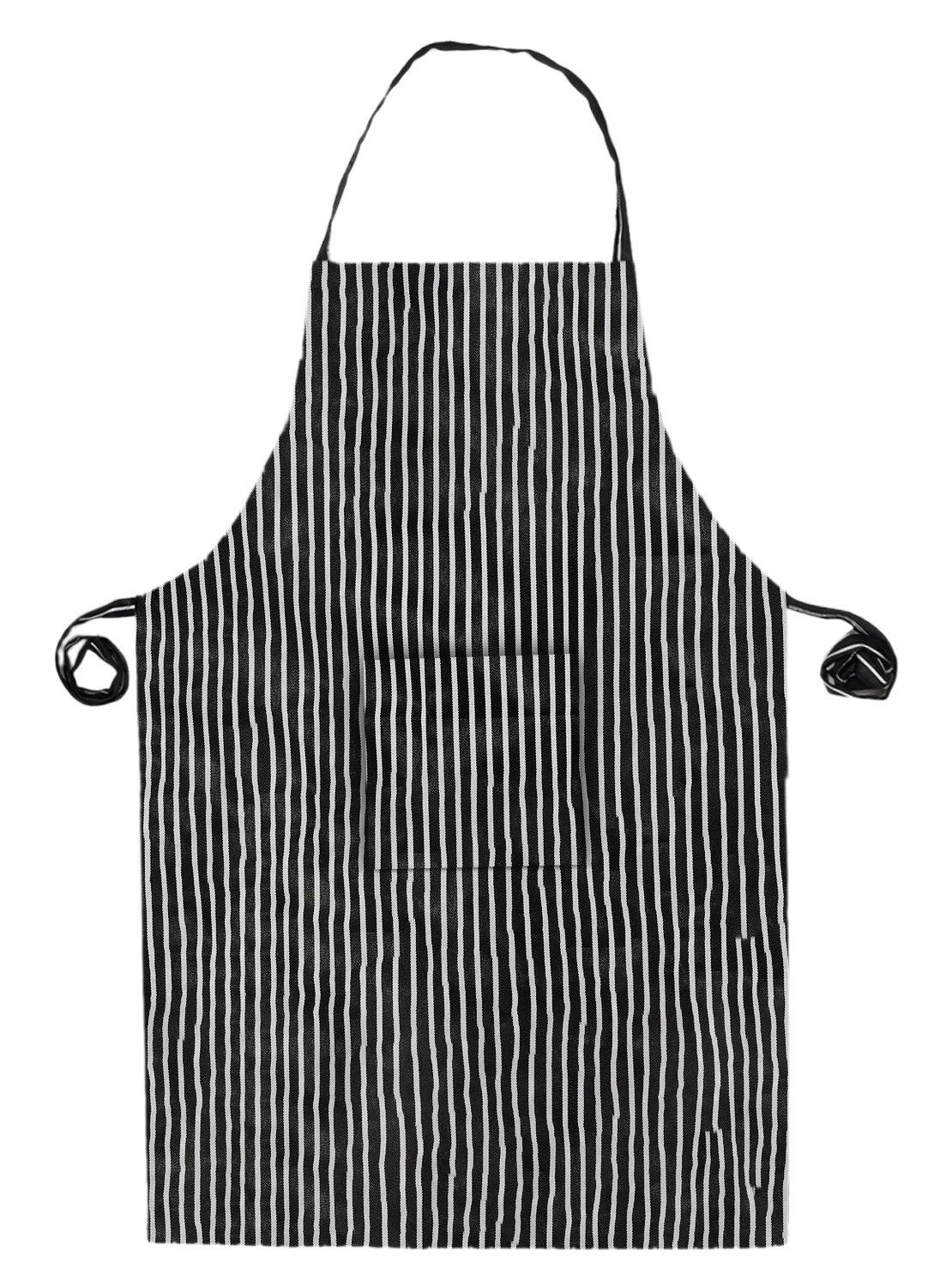 Kuber Industries Linning Printed Apron with 1 Front Pocket (Black & White)