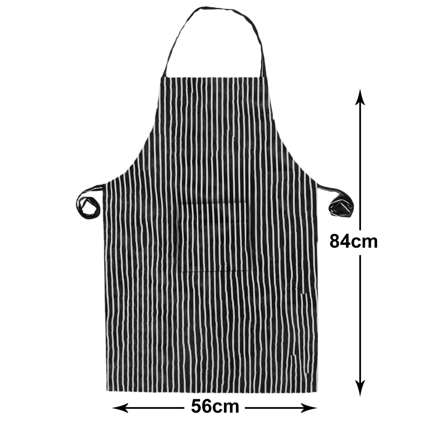 Kuber Industries Linning Printed Apron with 1 Front Pocket (Black & White)