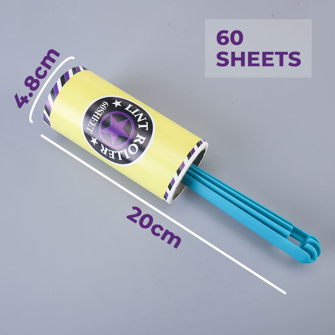 Kuber Industries Lint Remover | Super Sticky Lint Roller | Easy | Lint Roller for Clothes | Lint Roller for Pet Hair | 60 Sheets (1 Roller)