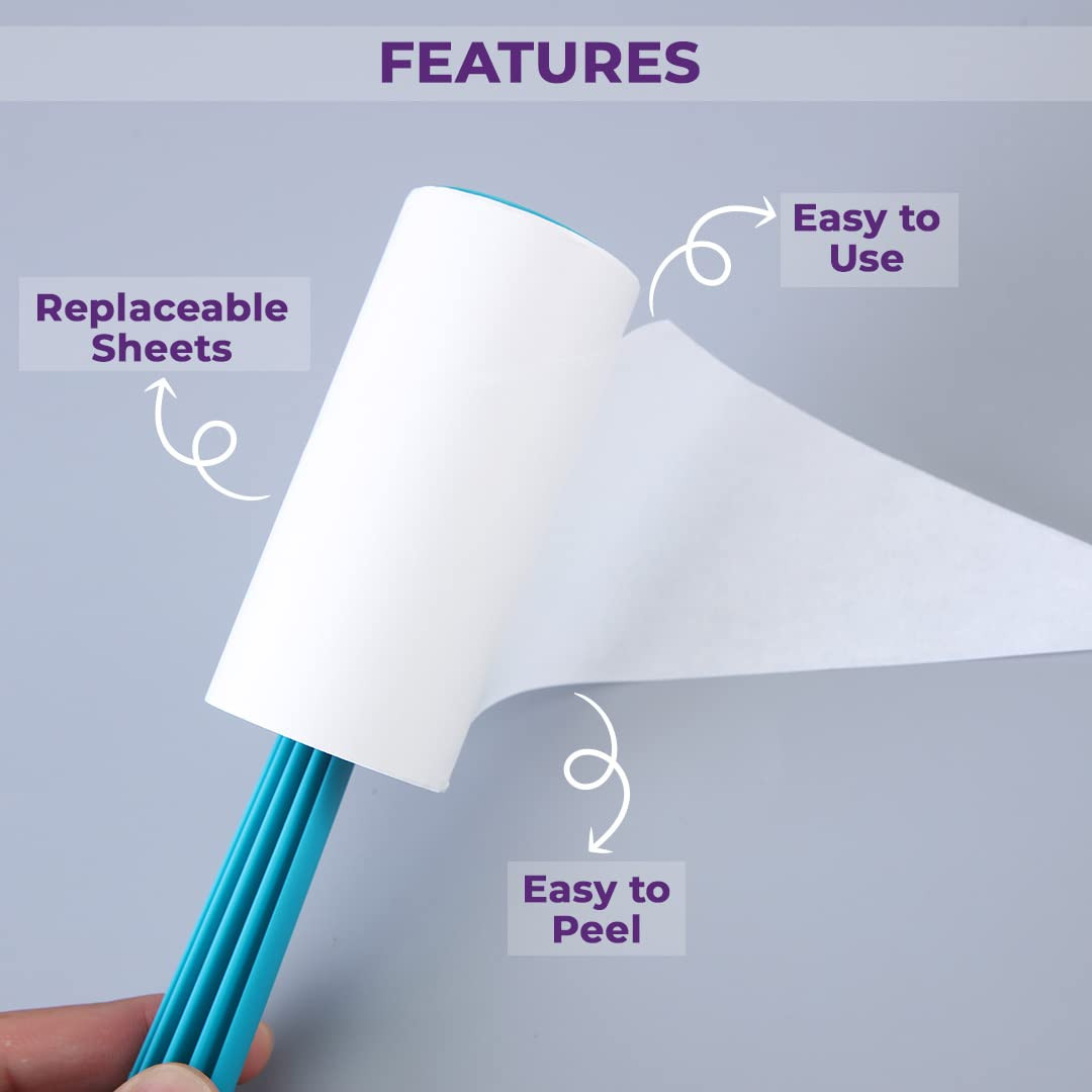Kuber Industries Lint Remover | Super Sticky Lint Roller | Easy | Lint Roller for Clothes | Lint Roller for Pet Hair | 60 Sheets (1 Roller)