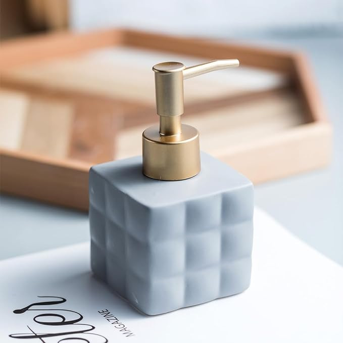 Kuber Industries Liquid Soap Dispenser | Handwash Soap Dispenser | Soap Dispenser for Wash Basin | Shampoo Dispenser Bottle | Bathroom Dispenser Bottle | ZX043GY |220 ml | Gray