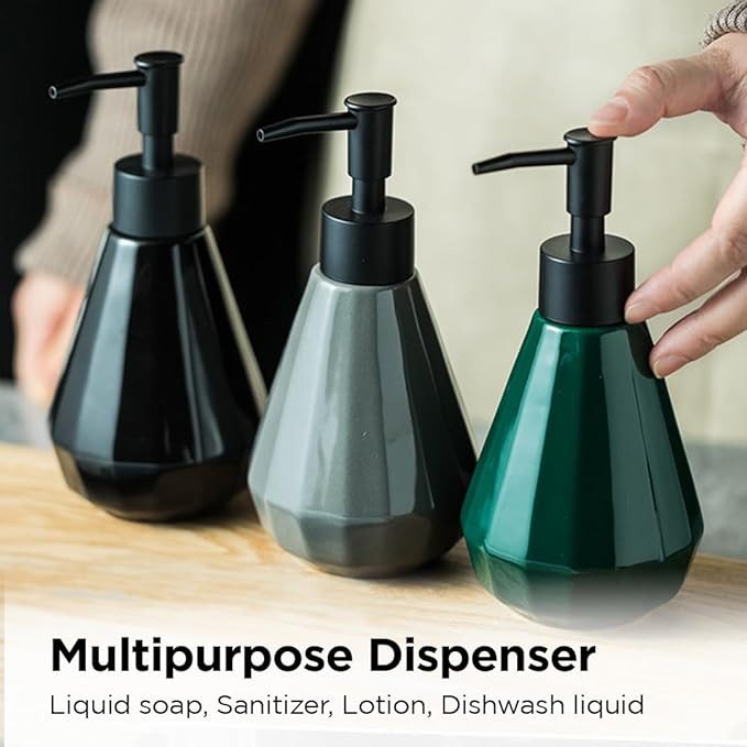 Kuber Industries Liquid Soap Dispenser | Handwash Soap Dispenser | Soap Dispenser for Wash Basin | Shampoo Dispenser Bottle | Bathroom Dispenser Bottle | ZX060BK |250 ml | Black