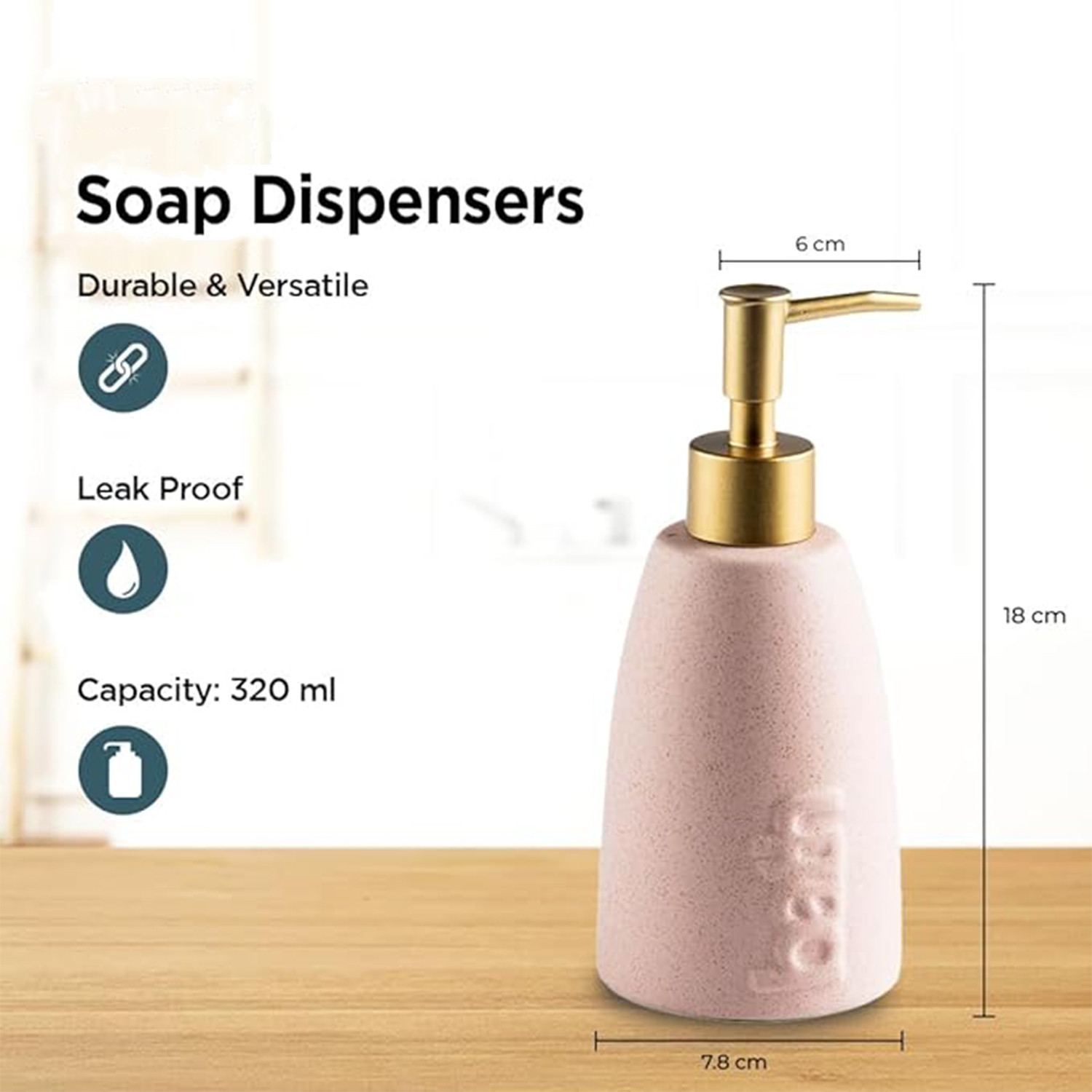Kuber Industries Liquid Soap Dispenser | Handwash Soap Dispenser | Soap Dispenser for Wash Basin | Shampoo Dispenser Bottle | Bathroom Dispenser Bottle | 320 ml | Blue