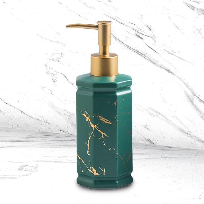 Kuber Industries Liquid Soap Dispenser | Handwash Soap Dispenser | Soap Dispenser for Wash Basin | Shampoo Dispenser Bottle | Bathroom Dispenser Bottle | 350 ml | Green