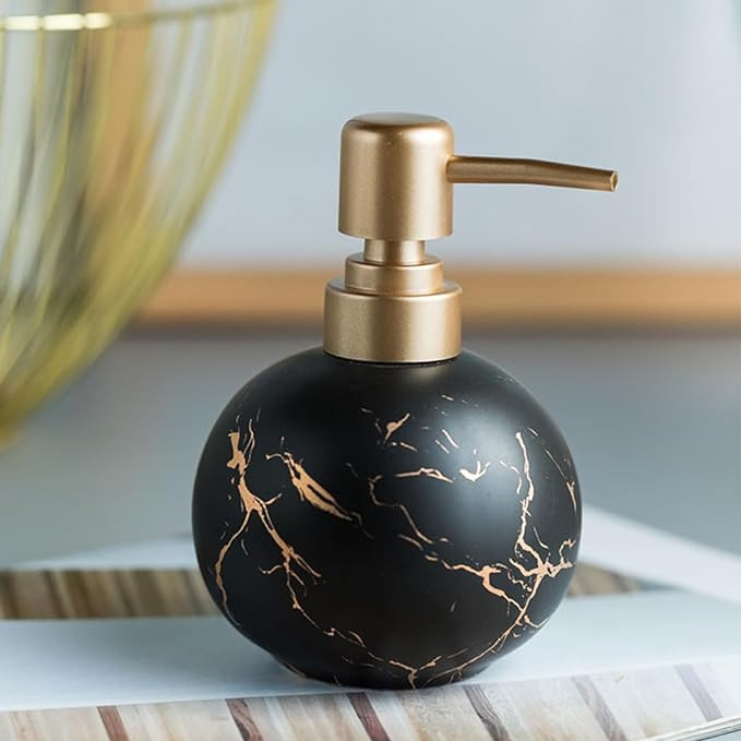 Kuber Industries Liquid Soap Dispenser | Handwash Soap Dispenser | Soap Dispenser for Wash Basin | Shampoo Dispenser Bottle | Bathroom Dispenser Bottle | ZX022BK | 300 ml | Black