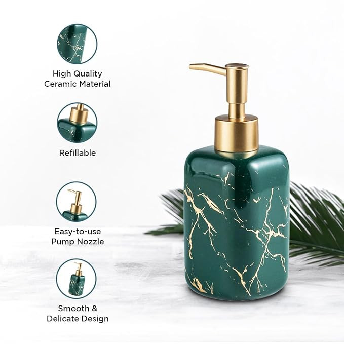 Kuber Industries Liquid Soap Dispenser | Handwash Soap Dispenser | Soap Dispenser for Wash Basin | Shampoo Dispenser Bottle | Bathroom Dispenser Bottle | ZX024BK | 300 ml | Black