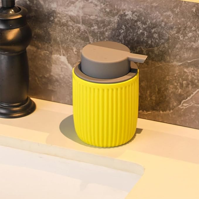 Kuber Industries Liquid Soap Dispenser | Handwash Soap Dispenser | Soap Dispenser for Wash Basin | Shampoo Dispenser Bottle | Bathroom Dispenser Bottle | JY00162YW | 320 ml | Yellow