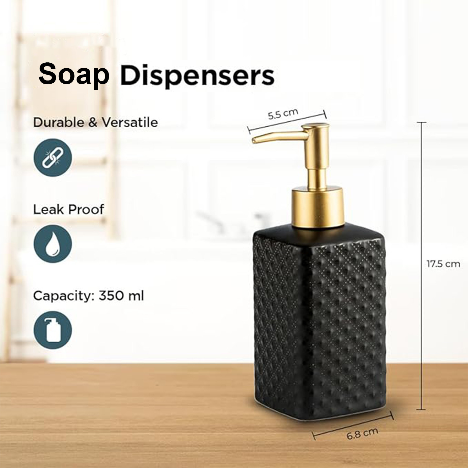 Kuber Industries Liquid Soap Dispenser | Handwash Soap Dispenser | Soap Dispenser for Wash Basin | Shampoo Dispenser Bottle | Bathroom Dispenser Bottle | ZX021GY | 350 ml | Gray
