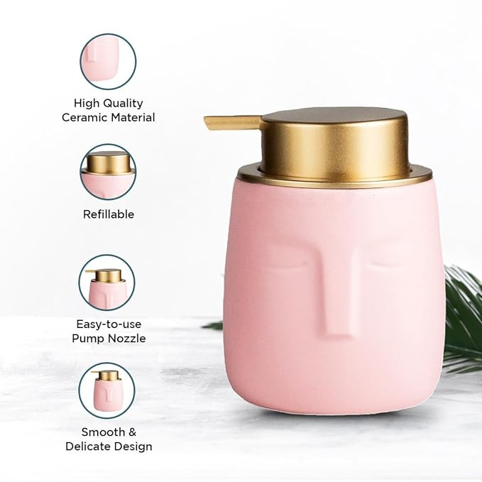 Kuber Industries Liquid Soap Dispenser | Handwash Soap Dispenser | Soap Dispenser for Wash Basin | Shampoo Dispenser Bottle | Bathroom Dispenser Bottle | ZX014PK | 350 ml | Pink