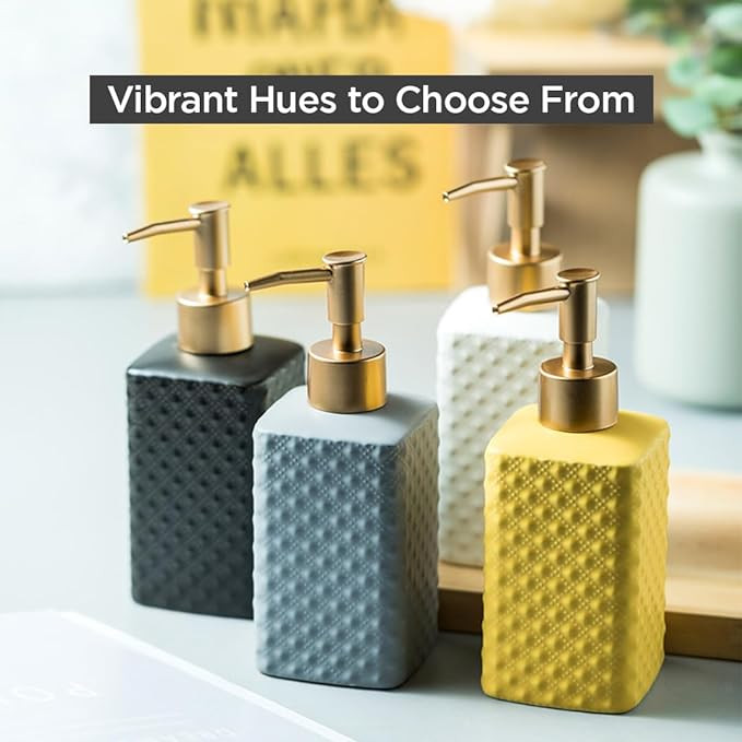 Kuber Industries Liquid Soap Dispenser | Handwash Soap Dispenser | Soap Dispenser for Wash Basin | Shampoo Dispenser Bottle | Bathroom Dispenser Bottle | ZX021YW | 350 ml | Yellow