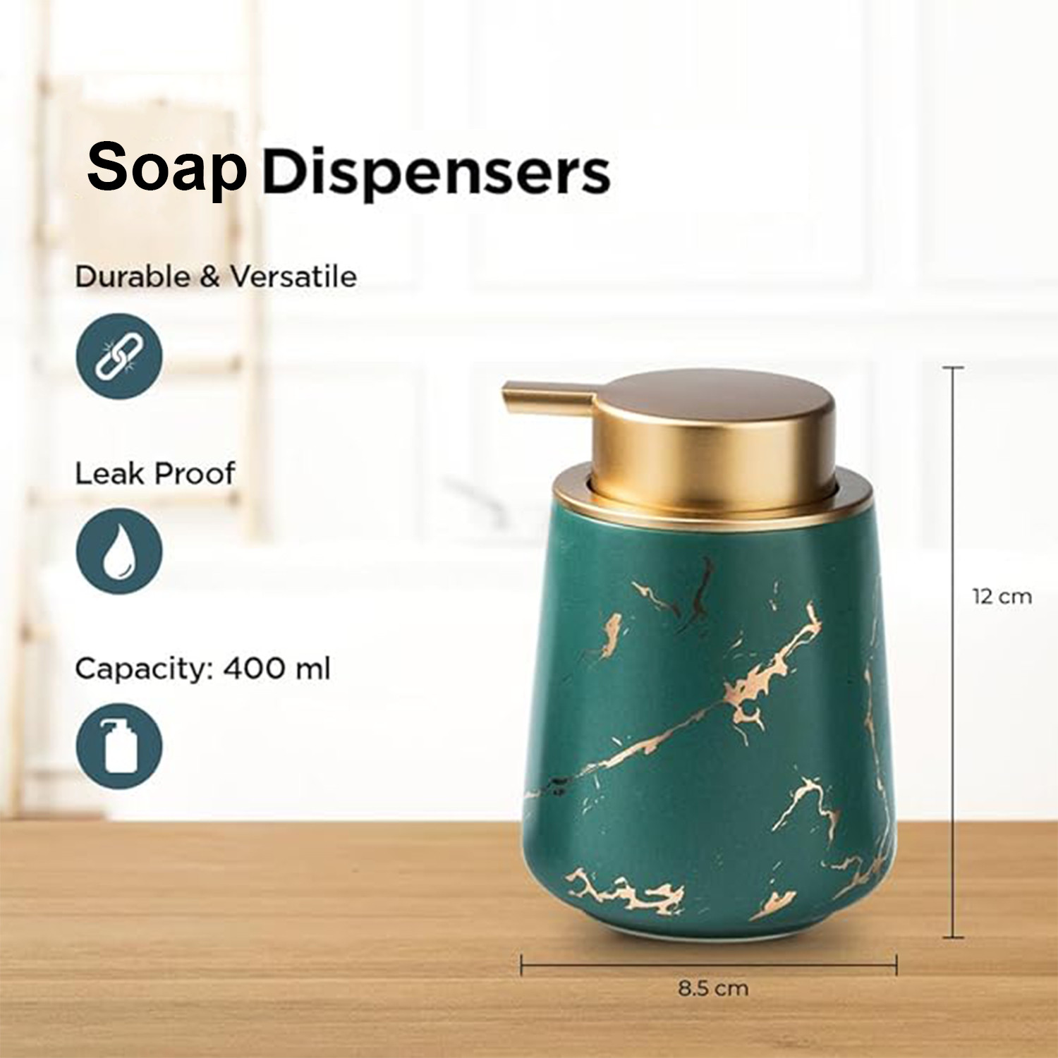 Kuber Industries Liquid Soap Dispenser | Handwash Soap Dispenser | Soap Dispenser for Wash Basin | Shampoo Dispenser Bottle | Bathroom Dispenser Bottle | ZX010BK | 400 ml | Black