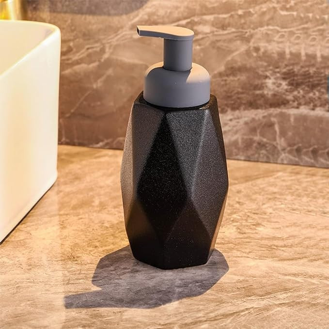 Kuber Industries Liquid Soap Dispenser | Handwash Soap Dispenser | Soap Dispenser for Wash Basin | Shampoo Dispenser Bottle | Bathroom Dispenser Bottle | JY00015 | 400 ml | Black