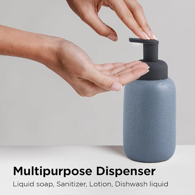 Kuber Industries Liquid Soap Dispenser | Handwash Soap Dispenser | Soap Dispenser for Wash Basin | Shampoo Dispenser Bottle | Bathroom Dispenser Bottle | JY00011 | 400 ml | Blue