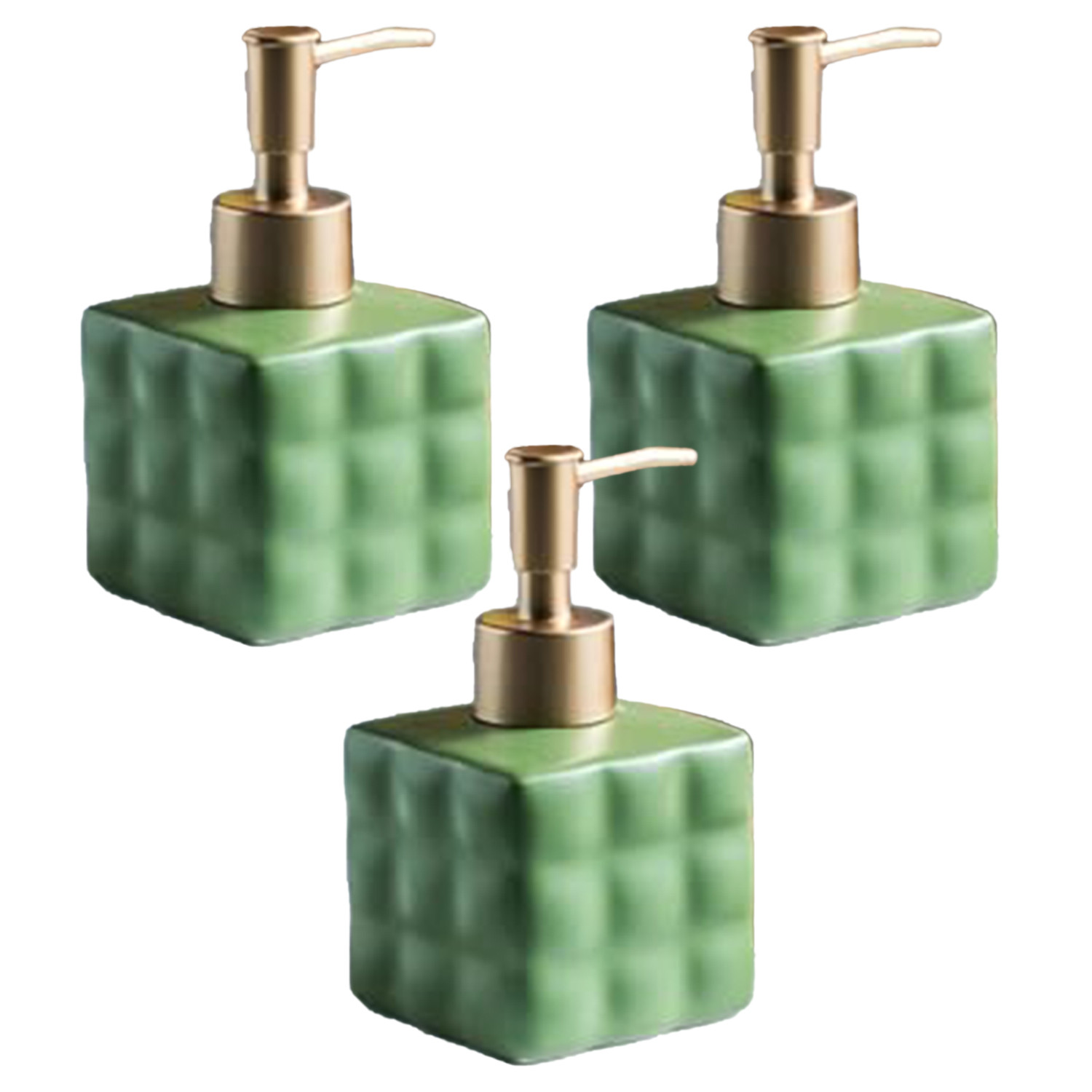 Kuber Industries Liquid Soap Dispenser | Handwash Soap Dispenser | Soap Dispenser for Wash Basin | Shampoo Dispenser Bottle | Bathroom Dispenser Bottle | 3 Piece | ZX043GN | 220 ml | Green