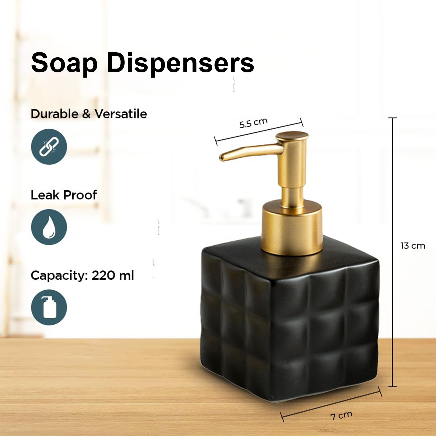 Kuber Industries Liquid Soap Dispenser | Handwash Soap Dispenser | Soap Dispenser for Wash Basin | Shampoo Dispenser Bottle | Bathroom Dispenser Bottle | 3 Piece | ZX043GN | 220 ml | Green