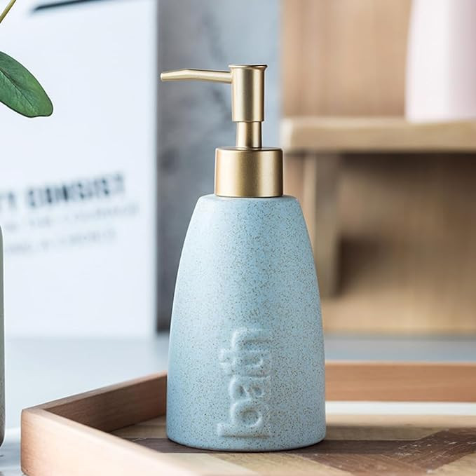 Kuber Industries Liquid Soap Dispenser | Handwash Soap Dispenser | Soap Dispenser for Wash Basin | Shampoo Dispenser Bottle | Bathroom Dispenser Bottle | 3 Piece | 320 ml | Blue