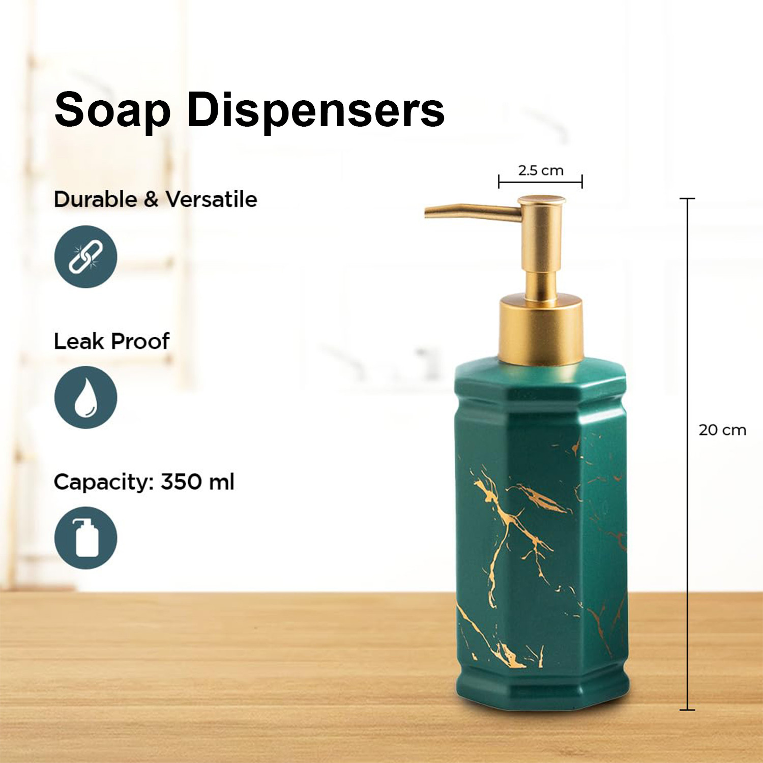 Kuber Industries Liquid Soap Dispenser | Handwash Soap Dispenser | Soap Dispenser for Wash Basin | Shampoo Dispenser Bottle | Bathroom Dispenser Bottle | 3 Piece | 350 ml | Black