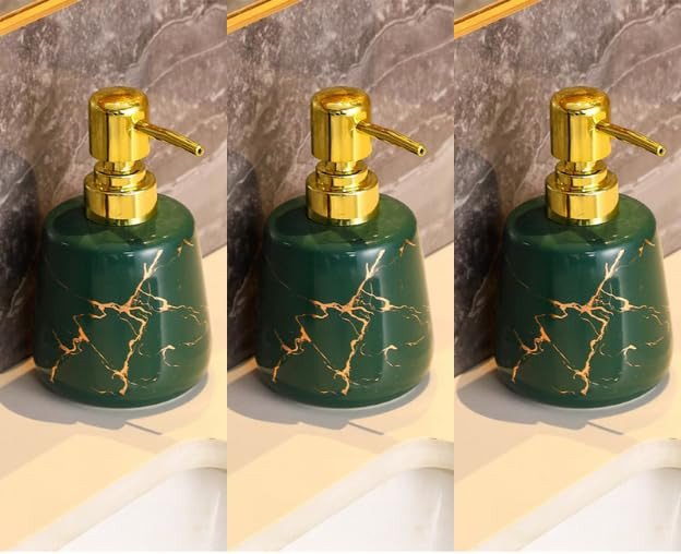 Kuber Industries Liquid Soap Dispenser | Handwash Soap Dispenser | Soap Dispenser for Wash Basin | Shampoo Dispenser Bottle | Bathroom Dispenser Bottle | 3 Piece | 260 ml | JY00099GN | Green