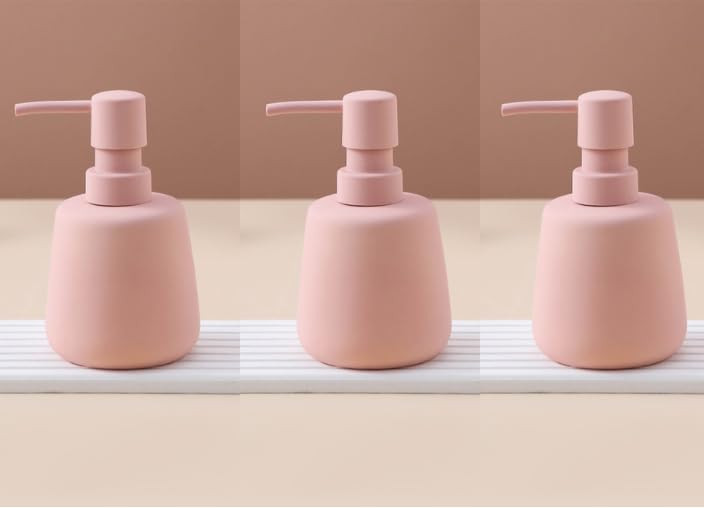 Kuber Industries Liquid Soap Dispenser | Handwash Soap Dispenser | Soap Dispenser for Wash Basin | Shampoo Dispenser Bottle | Bathroom Dispenser Bottle | 3 Piece | 260 ml | JY00159PK | Pink