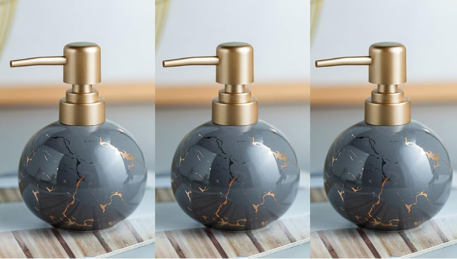 Kuber Industries Liquid Soap Dispenser | Handwash Soap Dispenser | Soap Dispenser for Wash Basin | Shampoo Dispenser Bottle | Bathroom Dispenser Bottle | 3 Piece | 300 ml | ZX022GY | Gray