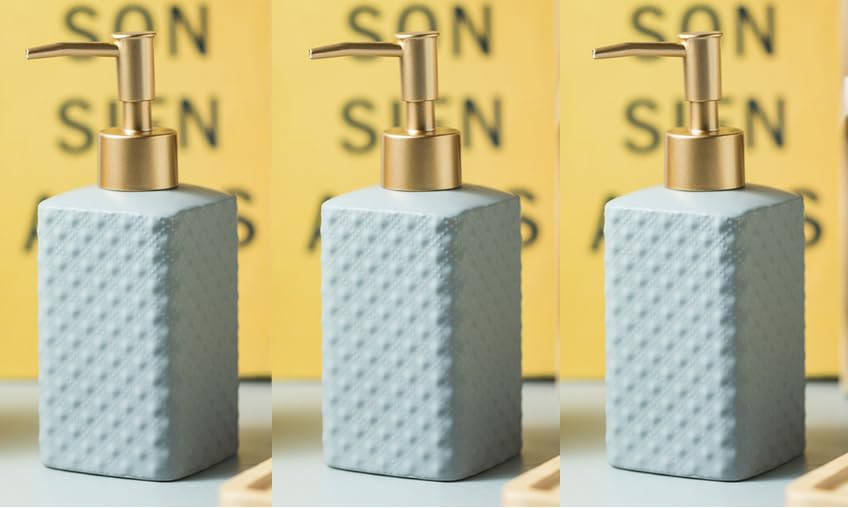 Kuber Industries Liquid Soap Dispenser | Handwash Soap Dispenser | Soap Dispenser for Wash Basin | Shampoo Dispenser Bottle | Bathroom Dispenser Bottle | 3 Piece | 350 ml | ZX021GY | Gray