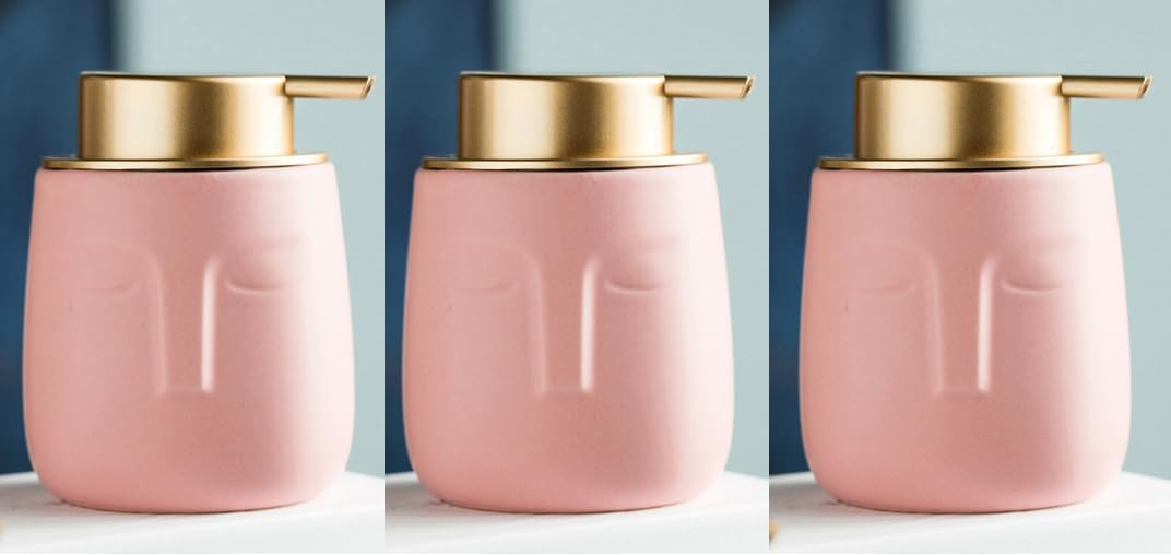 Kuber Industries Liquid Soap Dispenser | Handwash Soap Dispenser | Soap Dispenser for Wash Basin | Shampoo Dispenser Bottle | Bathroom Dispenser Bottle | 3 Piece | 350 ml | ZX014PK | Pink