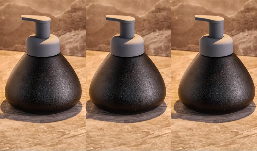 Kuber Industries Liquid Soap Dispenser | Handwash Soap Dispenser | Soap Dispenser for Wash Basin | Shampoo Dispenser Bottle | Bathroom Dispenser Bottle | 3 Piece | 360 ml | JY00019 | Black