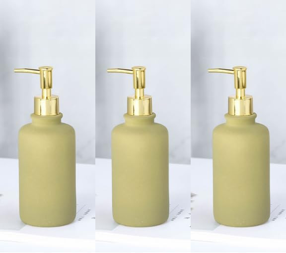 Kuber Industries Liquid Soap Dispenser | Handwash Soap Dispenser | Soap Dispenser for Wash Basin | Shampoo Dispenser Bottle | Bathroom Dispenser Bottle | 3 Piece | 400 ml | JY00231GN | Green