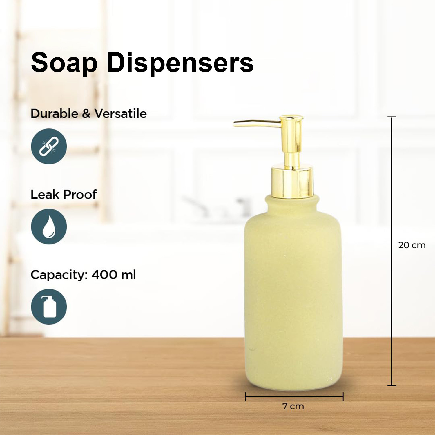 Kuber Industries Liquid Soap Dispenser | Handwash Soap Dispenser | Soap Dispenser for Wash Basin | Shampoo Dispenser Bottle | Bathroom Dispenser Bottle | 3 Piece | 400 ml | JY00231GN | Green