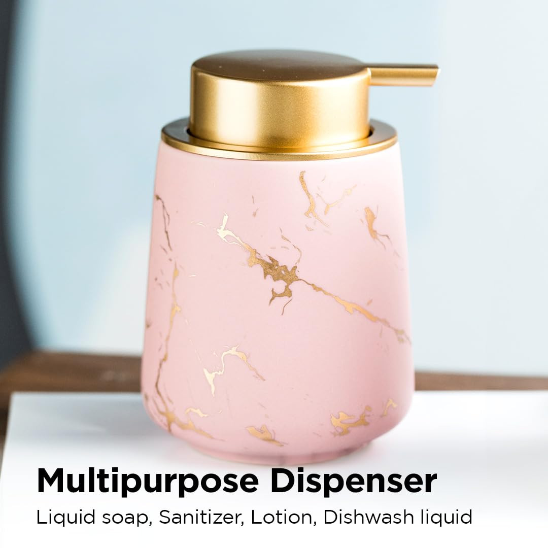 Kuber Industries Liquid Soap Dispenser | Handwash Soap Dispenser | Soap Dispenser for Wash Basin | Shampoo Dispenser Bottle | Bathroom Dispenser Bottle | 3 Piece | 400 ml | ZX010PK | Pink