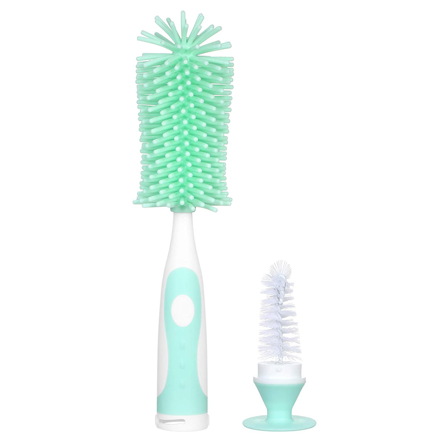 Kuber Industries Long Handle Bottle Brush|360 Degree Soft Bristle Base Detachable Baby Bottle Cleaner,10 Inch (Green)