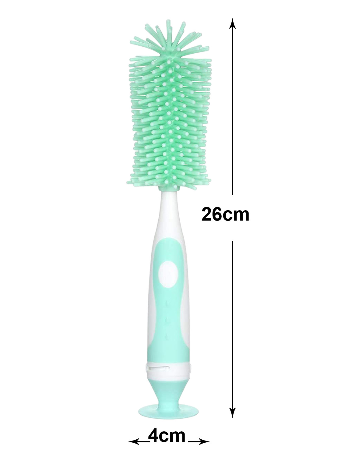 Kuber Industries Long Handle Bottle Brush|360 Degree Soft Bristle Base Detachable Baby Bottle Cleaner,10 Inch (Green)